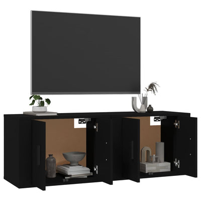 Wall-mounted TV Cabinets 2 pcs Black 57x34.5x40 cm