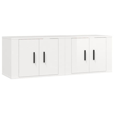 Wall-mounted TV Cabinets 2 pcs High Gloss White 57x34.5x40 cm