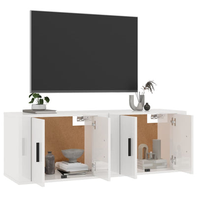 Wall-mounted TV Cabinets 2 pcs High Gloss White 57x34.5x40 cm