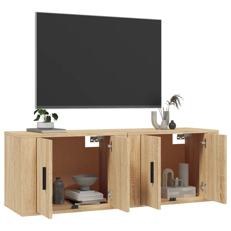 Wall-mounted TV Cabinets 2 pcs Sonoma Oak 57x34.5x40 cm