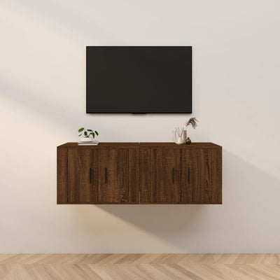 Wall-mounted TV Cabinets 2 pcs Brown Oak 57x34.5x40 cm