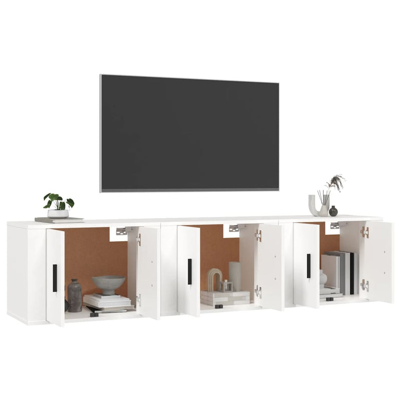 Wall-mounted TV Cabinets 3 pcs White 57x34.5x40 cm