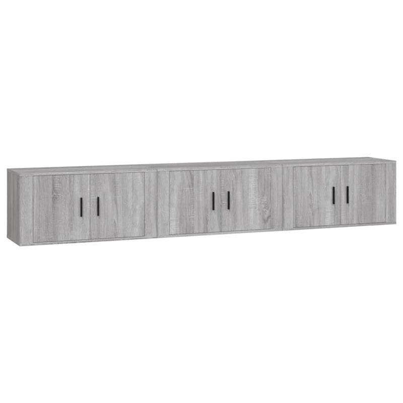 Wall-mounted TV Cabinets 3 pcs Grey Sonoma 80x34.5x40 cm