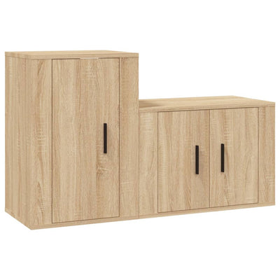 2 Piece TV Cabinet Set Sonoma Oak Engineered Wood