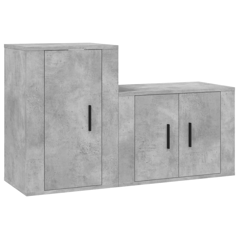 2 Piece TV Cabinet Set Concrete Grey Engineered Wood