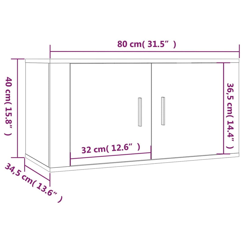 3 Piece TV Cabinet Set High Gloss White Engineered Wood