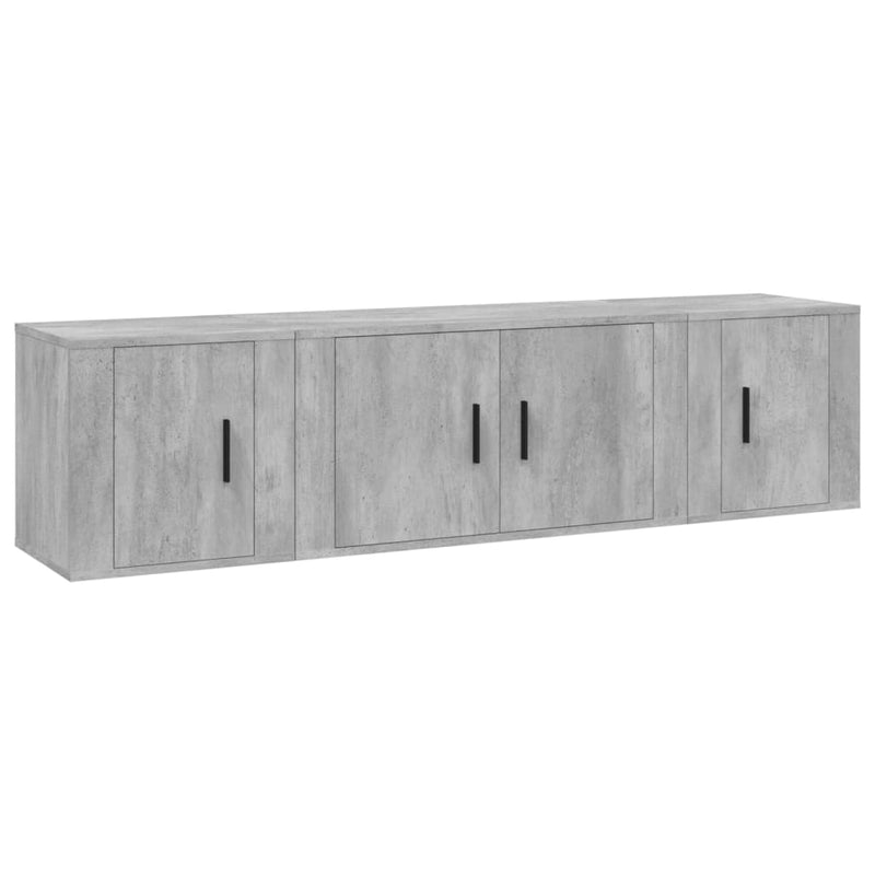 3 Piece TV Cabinet Set Concrete Grey Engineered Wood