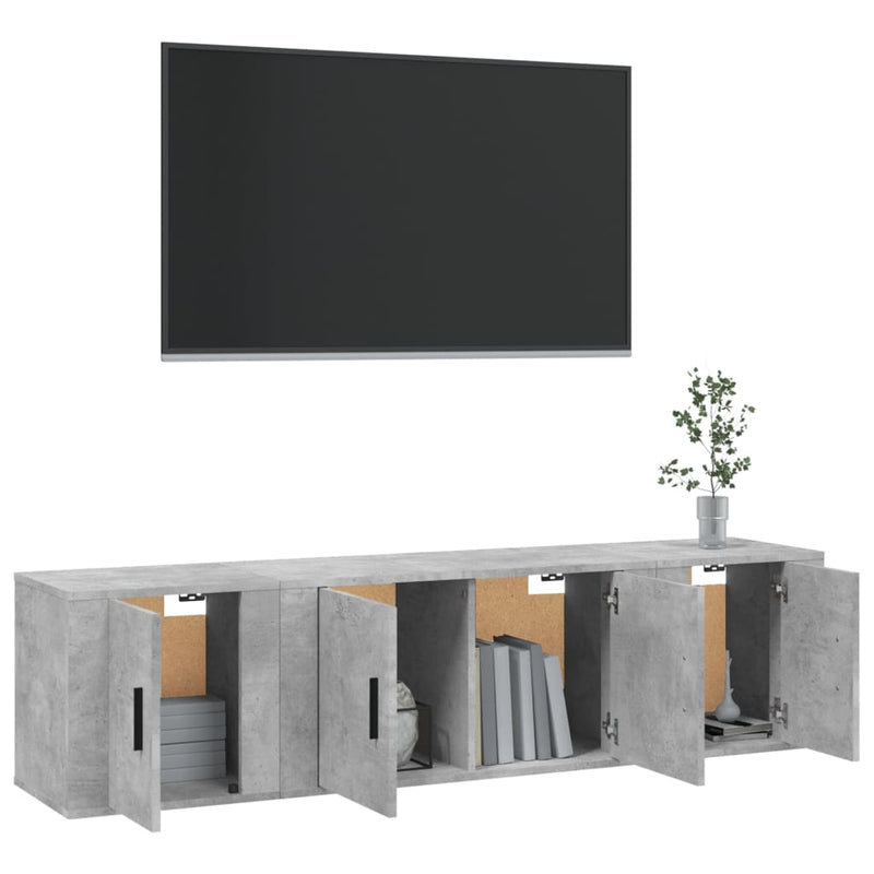 3 Piece TV Cabinet Set Concrete Grey Engineered Wood