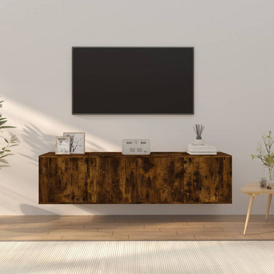 3 Piece TV Cabinet Set Smoked Oak Engineered Wood