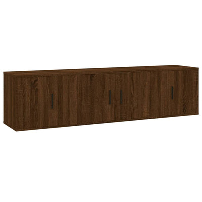 3 Piece TV Cabinet Set Brown Oak Engineered Wood