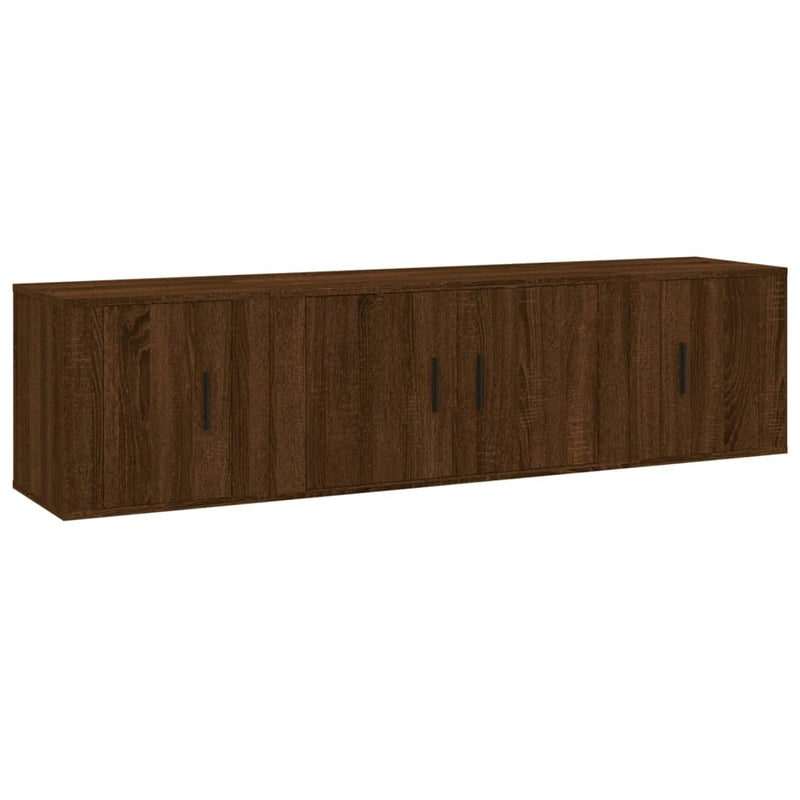 3 Piece TV Cabinet Set Brown Oak Engineered Wood