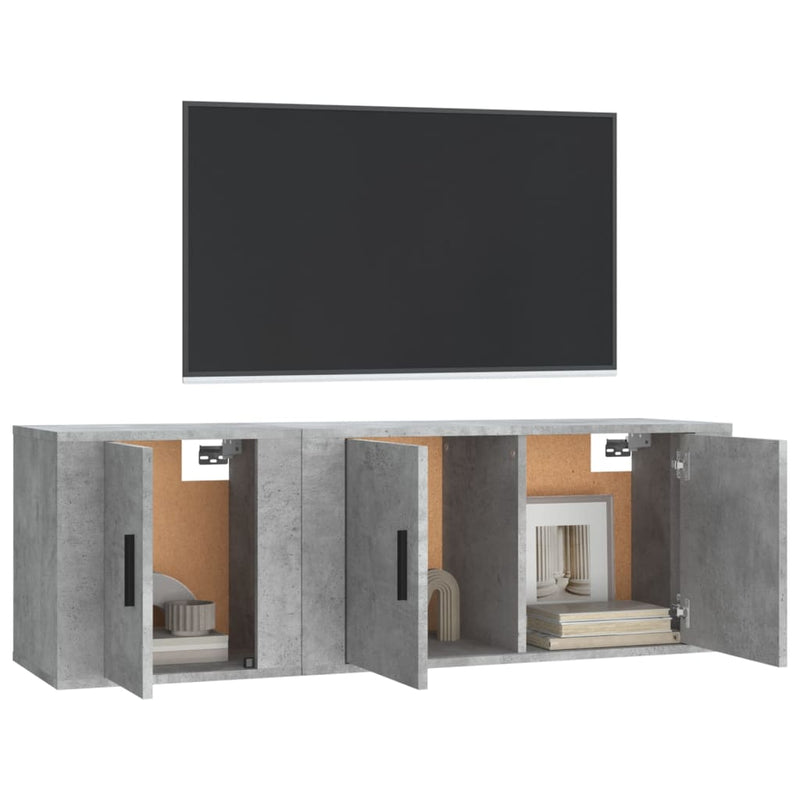 2 Piece TV Cabinet Set Concrete Grey Engineered Wood