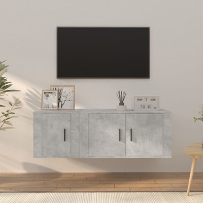 2 Piece TV Cabinet Set Concrete Grey Engineered Wood