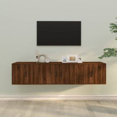 3 Piece TV Cabinet Set Brown Oak Engineered Wood