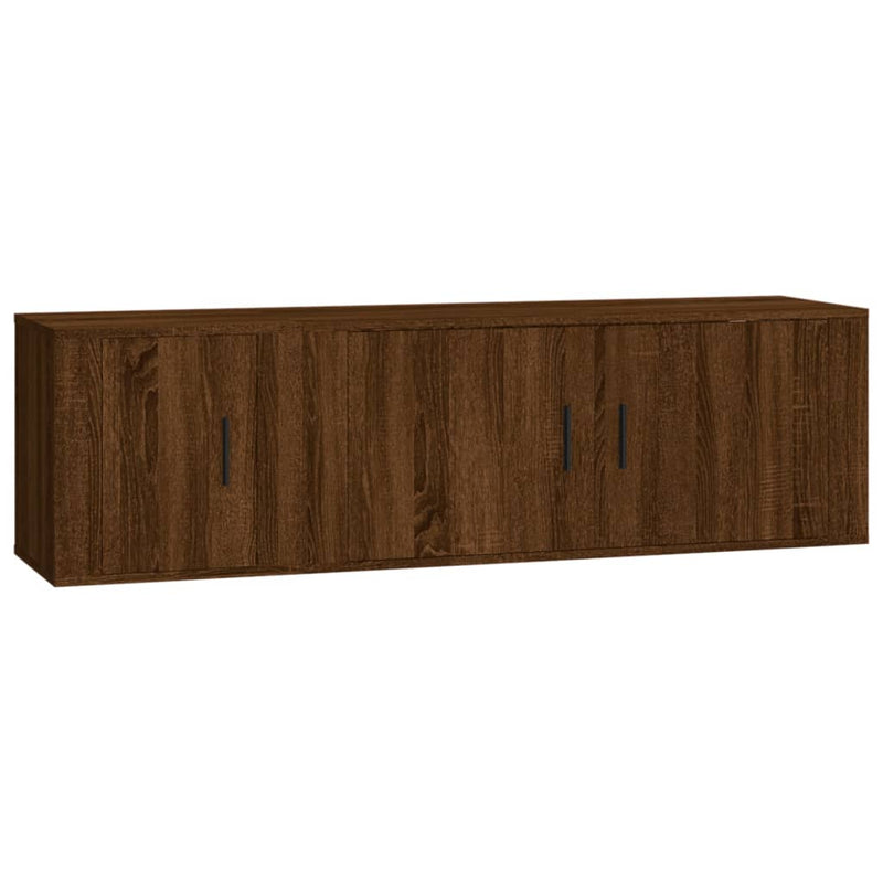 2 Piece TV Cabinet Set Brown Oak Engineered Wood