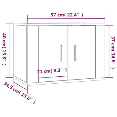 4 Piece TV Cabinet Set White Engineered Wood