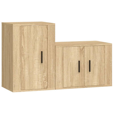 2 Piece TV Cabinet Set Sonoma Oak Engineered Wood