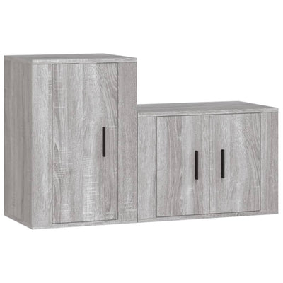 2 Piece TV Cabinet Set Grey Sonoma Engineered Wood