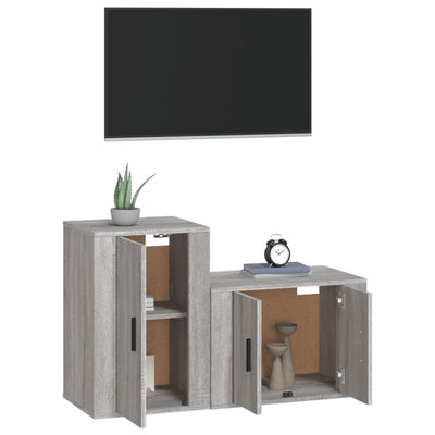 2 Piece TV Cabinet Set Grey Sonoma Engineered Wood