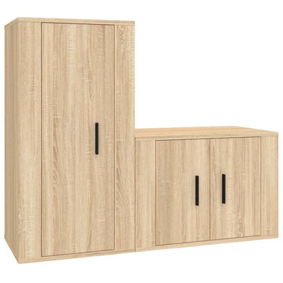 2 Piece TV Cabinet Set Sonoma Oak Engineered Wood