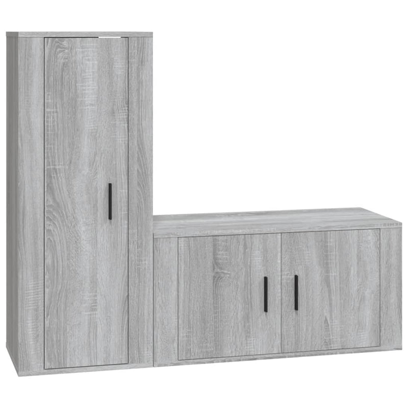 2 Piece TV Cabinet Set Grey Sonoma Engineered Wood