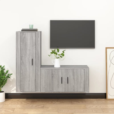 2 Piece TV Cabinet Set Grey Sonoma Engineered Wood