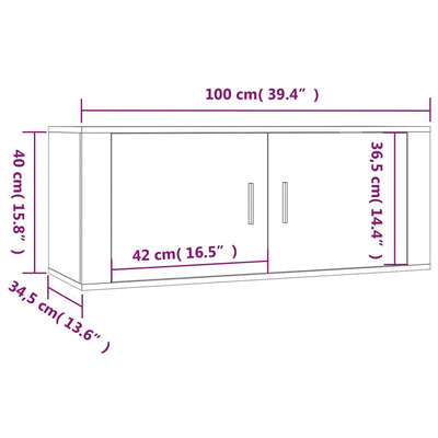 2 Piece TV Cabinet Set Grey Sonoma Engineered Wood