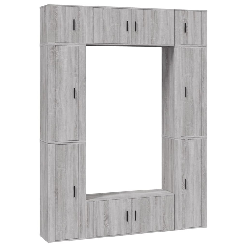 8 Piece TV Cabinet Set Grey Sonoma Engineered Wood