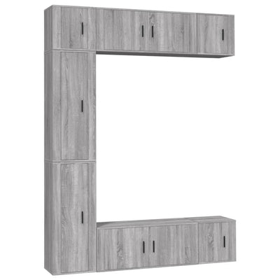 7 Piece TV Cabinet Set Grey Sonoma Engineered Wood