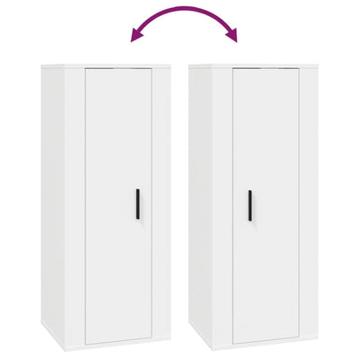 4 Piece TV Cabinet Set White Engineered Wood