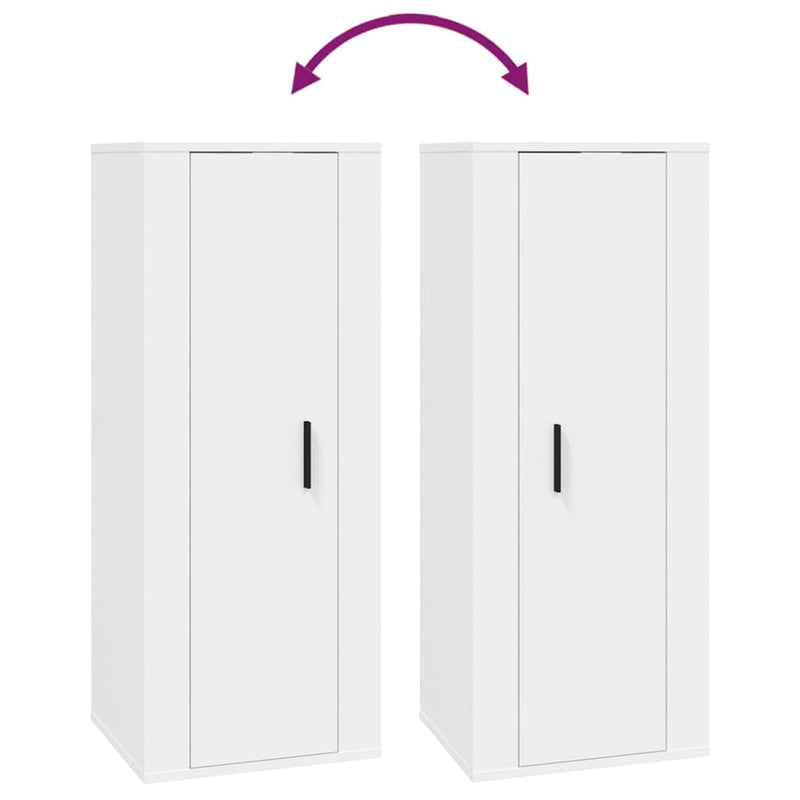 4 Piece TV Cabinet Set White Engineered Wood