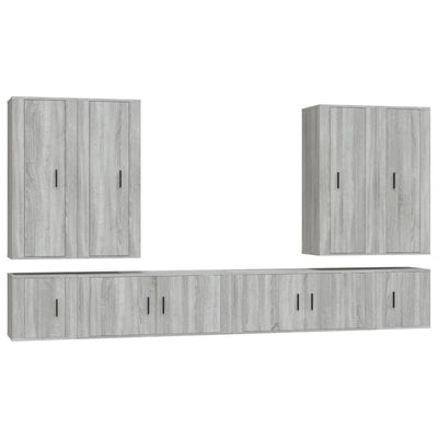 8 Piece TV Cabinet Set Grey Sonoma Engineered Wood