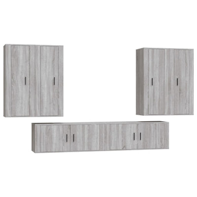 6 Piece TV Cabinet Set Grey Sonoma Engineered Wood