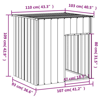 Dog House with Roof Anthracite 110x103x109 cm Galvanised Steel