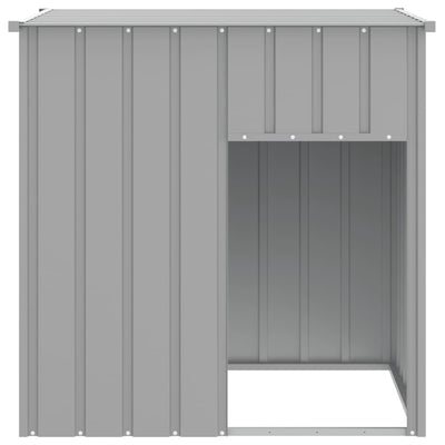 Dog House with Roof Light Grey 110x103x109 cm Galvanised Steel