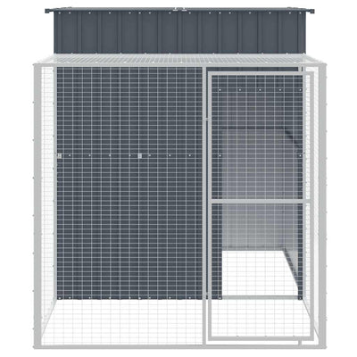 Chicken Cage with Run Anthracite 165x251x181 cm Galvanised Steel