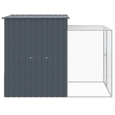 Chicken Cage with Run Anthracite 165x251x181 cm Galvanised Steel