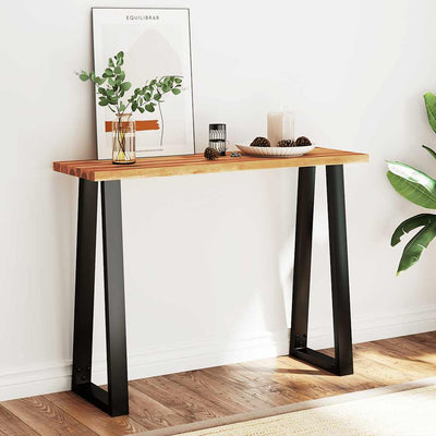 Console Table with Live Edge 110x35x80 cm Solid Wood Acacia