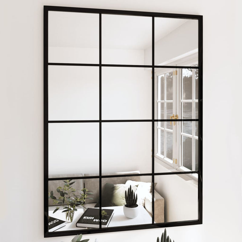 Wall Mirrors 3 pcs Black 80x60 cm Metal