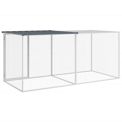 Chicken Cage with Roof Anthracite 203x98x90 cm Galvanised Steel