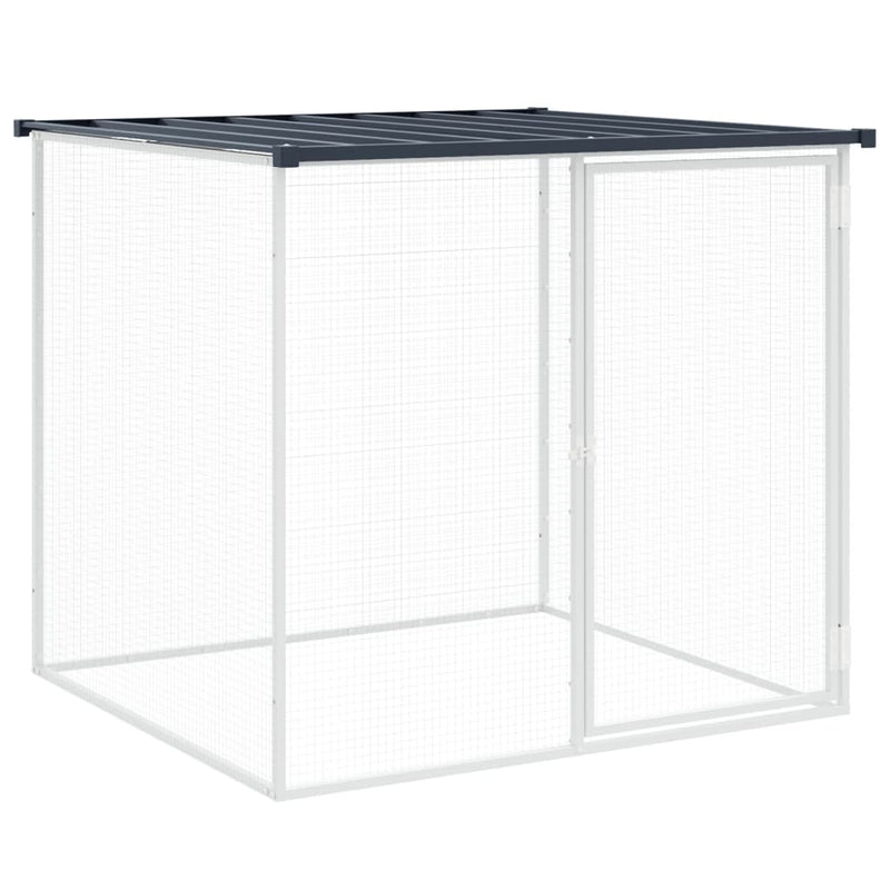 Chicken Cage with Roof Anthracite 203x98x90 cm Galvanised Steel