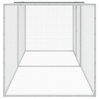 Chicken Cage with Roof Light Grey 203x98x90 cm Galvanised Steel