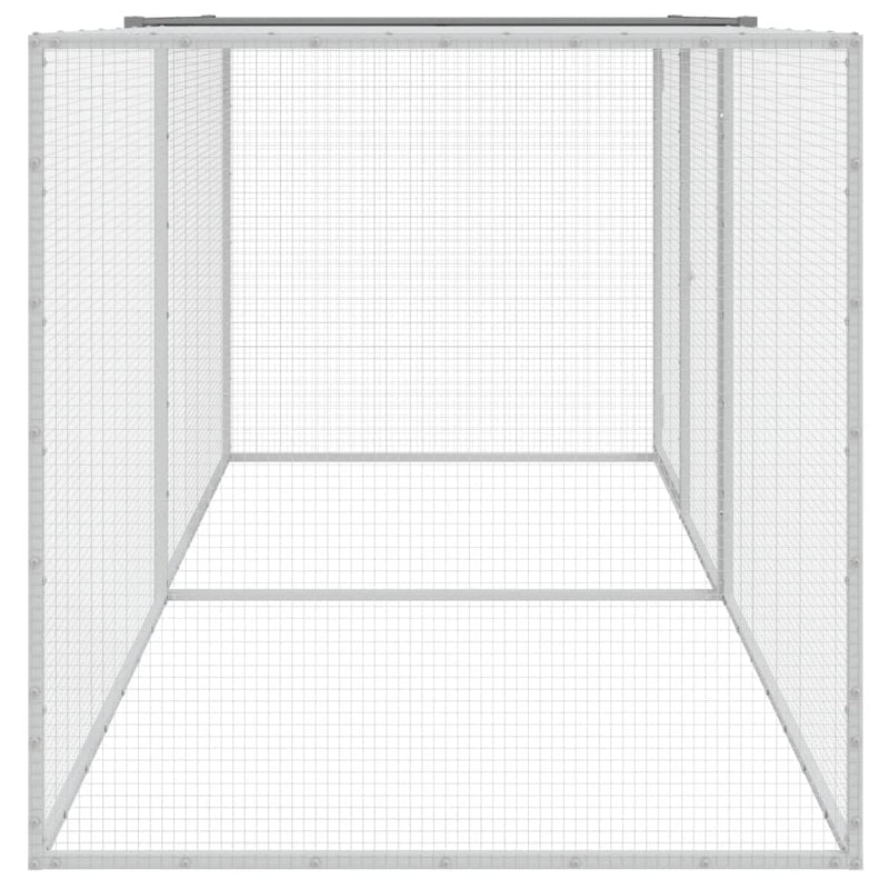 Chicken Cage with Roof Light Grey 203x98x90 cm Galvanised Steel