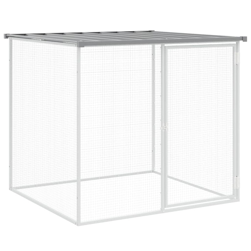 Chicken Cage with Roof Light Grey 203x98x90 cm Galvanised Steel