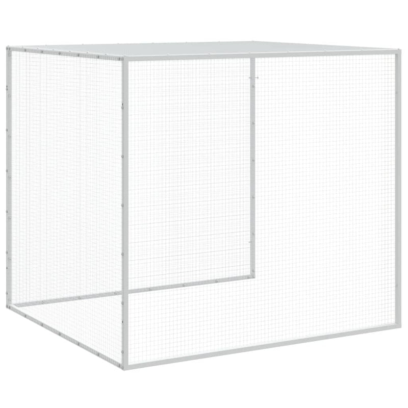 Chicken Cage with Roof Light Grey 203x98x90 cm Galvanised Steel