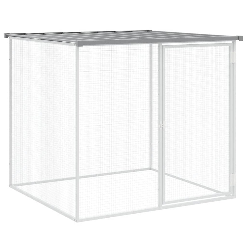 Chicken Cage with Roof Light Grey 403x98x90 cm Galvanised Steel