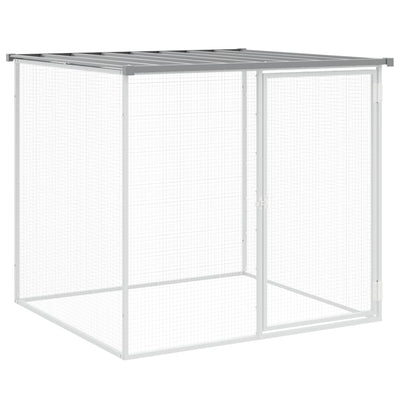 Chicken Cage with Roof Light Grey 603x98x90 cm Galvanised Steel