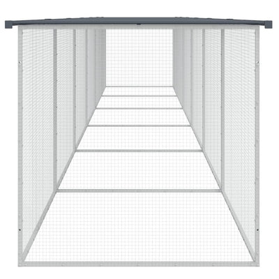 Chicken Cage with Roof Anthracite 603x98x90 cm Galvanised Steel