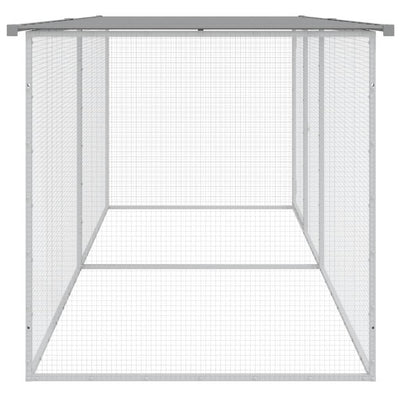 Chicken Cage with Roof Light Grey 203x98x90 cm Galvanised Steel