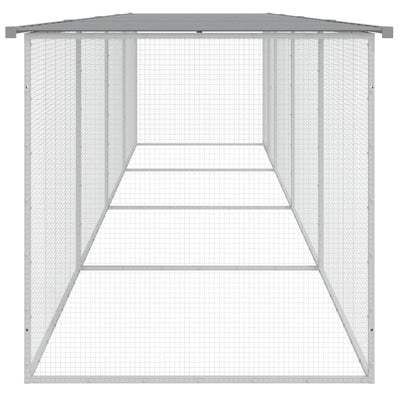 Chicken Cage with Roof Light Grey 403x98x90 cm Galvanised Steel